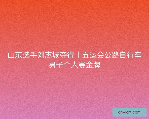 山东选手刘志城夺得十五运会公路自行车男子个人赛金牌